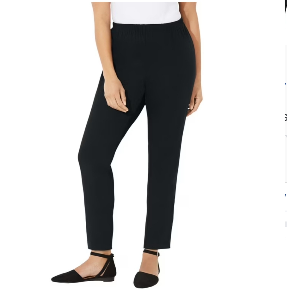 NWOT Everyday Fit By Catherines Cotton Black Pant Size Womans 3X Petite